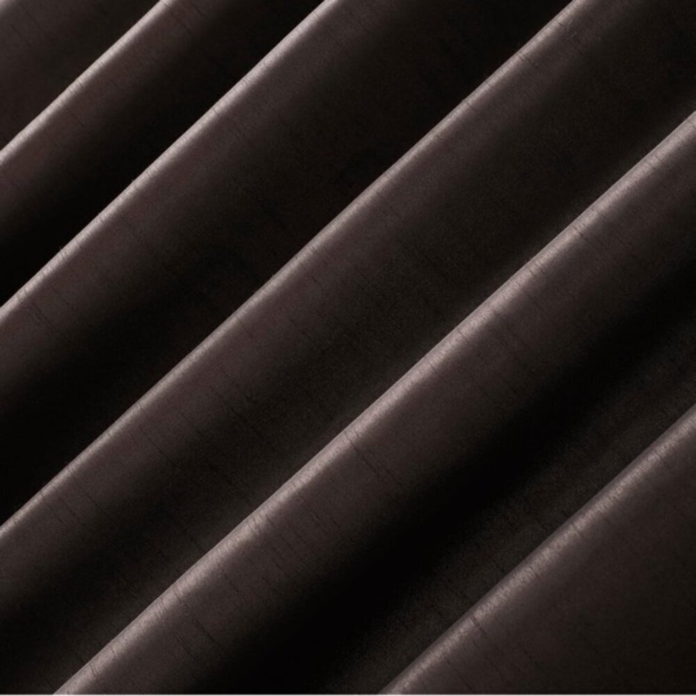 Sun Zero Faux Dupioni Silk Thermal Blackout Back Tab Curtain  50" x 63"  Brown - Picture 5 of 16